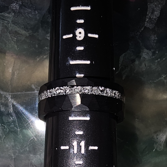 Sz 10, Muonionalusta Meteorite Tungsten Carbide Hammered Ring, M/F New! - Picture 9 of 10